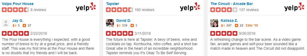 PourMyBeer Yelp Reviews