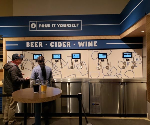 Self-pour wall in Whole Foods
