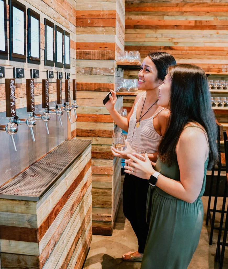 PourMyBeer wall with wine