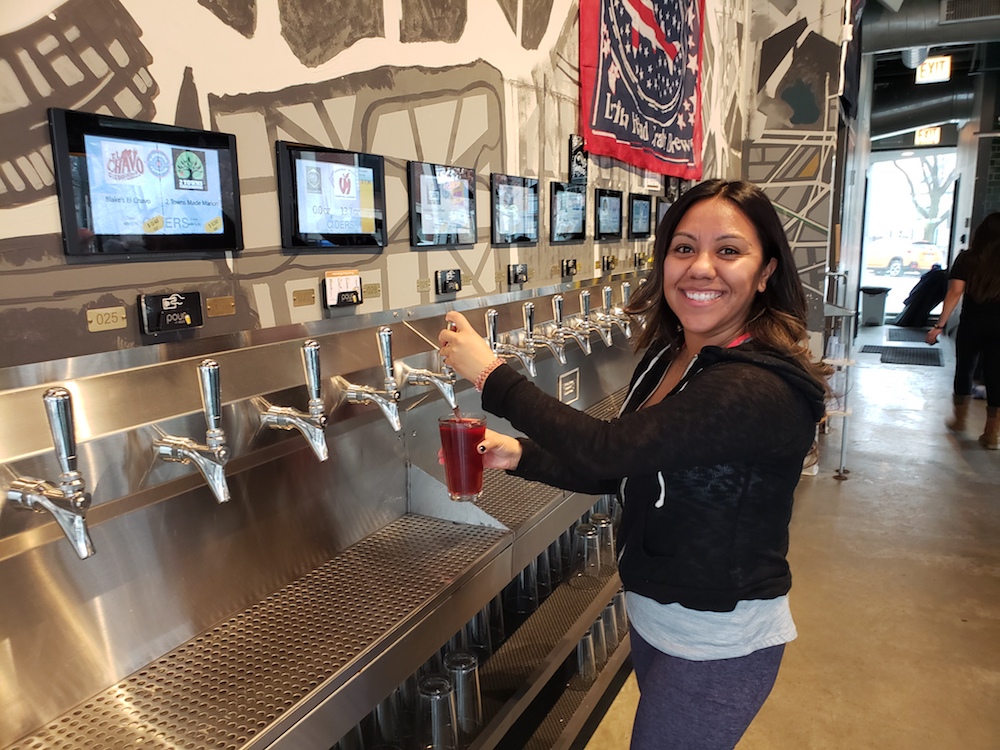 pouring drink with PourMyBeer