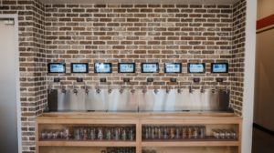 PourMyBeer self-serve beverage wall at Pizza Artista, Greenville