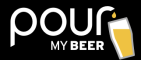 PourMyBeer logo with a black background