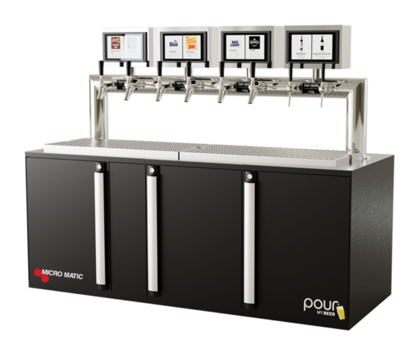 PourMyBeer x Micro Matic Self-Pour Station 8 taps Side Shot